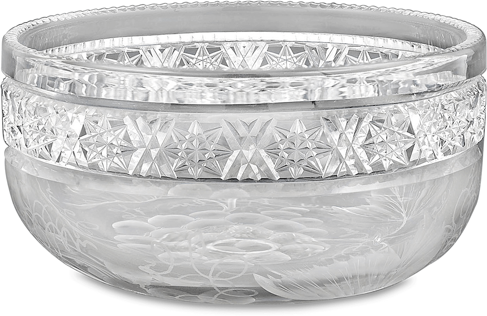 Crystal Cut Glass Decorative Bowl PNG