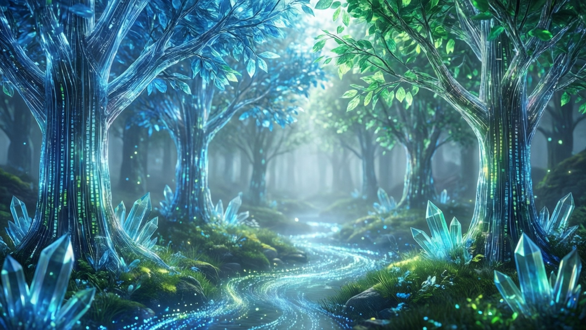 Crystal Data Forest Papéis de Parede