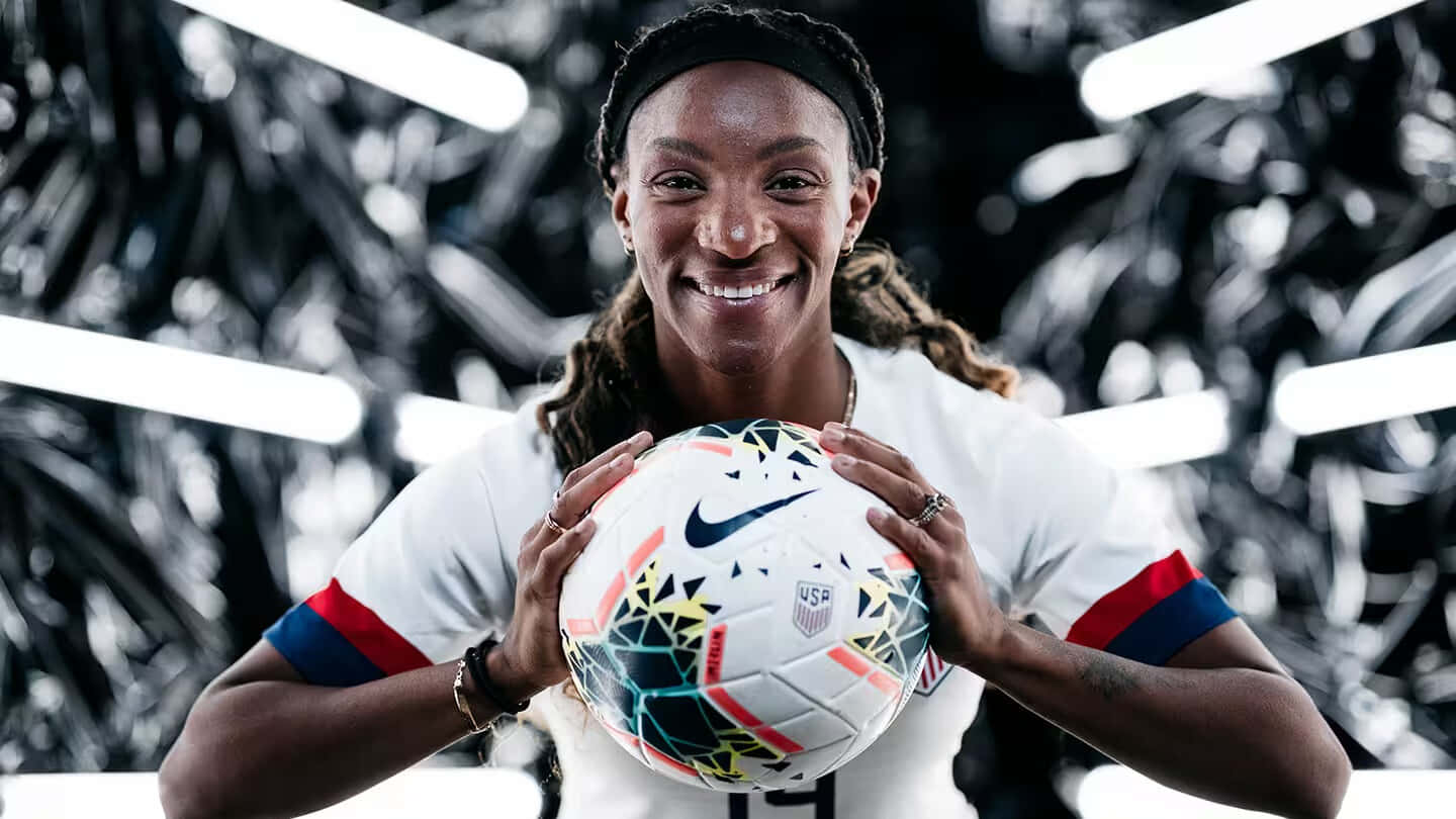 Crystal Dunn In Action On The Field Wallpaper