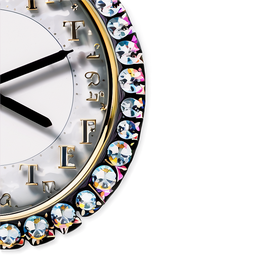 Crystal Embellished Clock Png 10 PNG