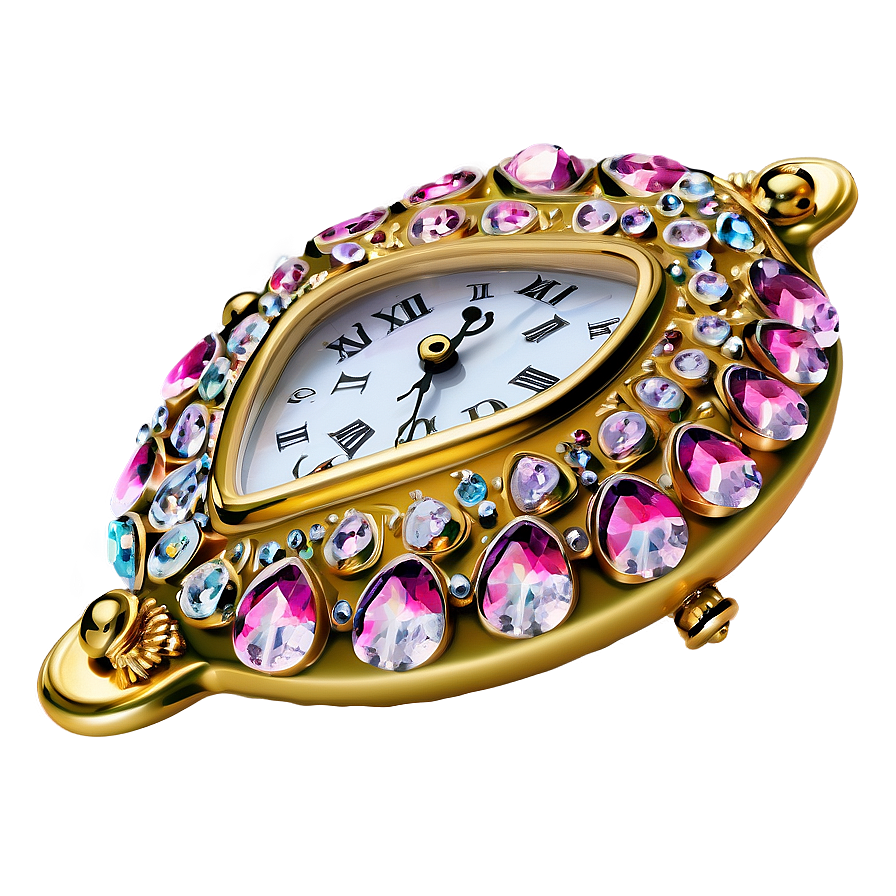 Crystal Embellished Clock Png 66 PNG