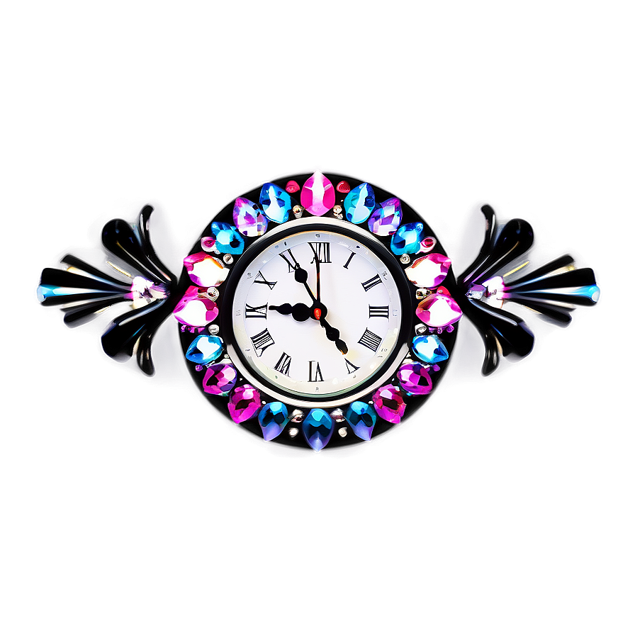 Crystal Embellished Clock Png Oap PNG
