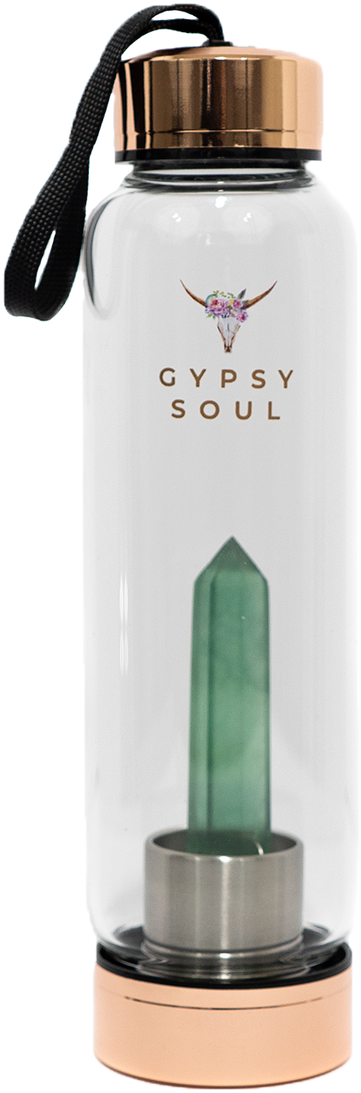 Crystal Infused Water Bottle Gypsy Soul Design PNG