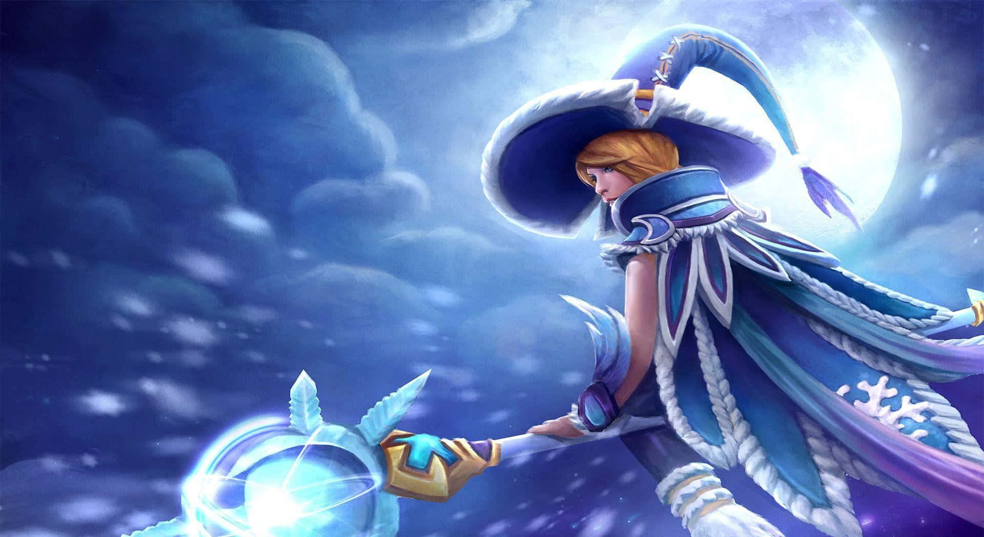 Enchanting Crystal Maiden from Dota 2 in a Winter Wonderland Wallpaper