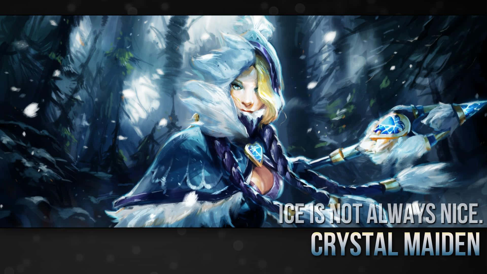Enchanting Crystal Maiden in a Frosty Wonderland Wallpaper
