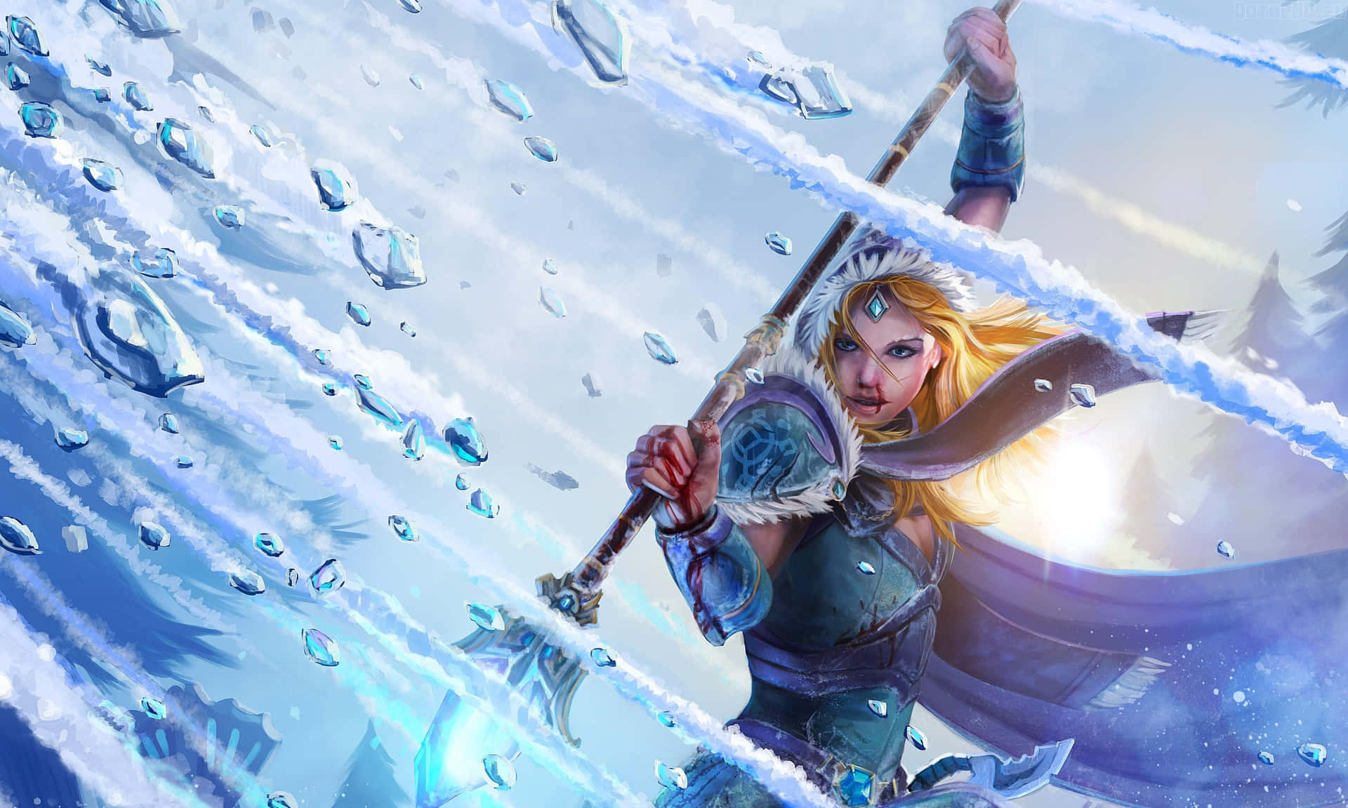 Enchanting Crystal Maiden in a Frozen Wonderland Wallpaper