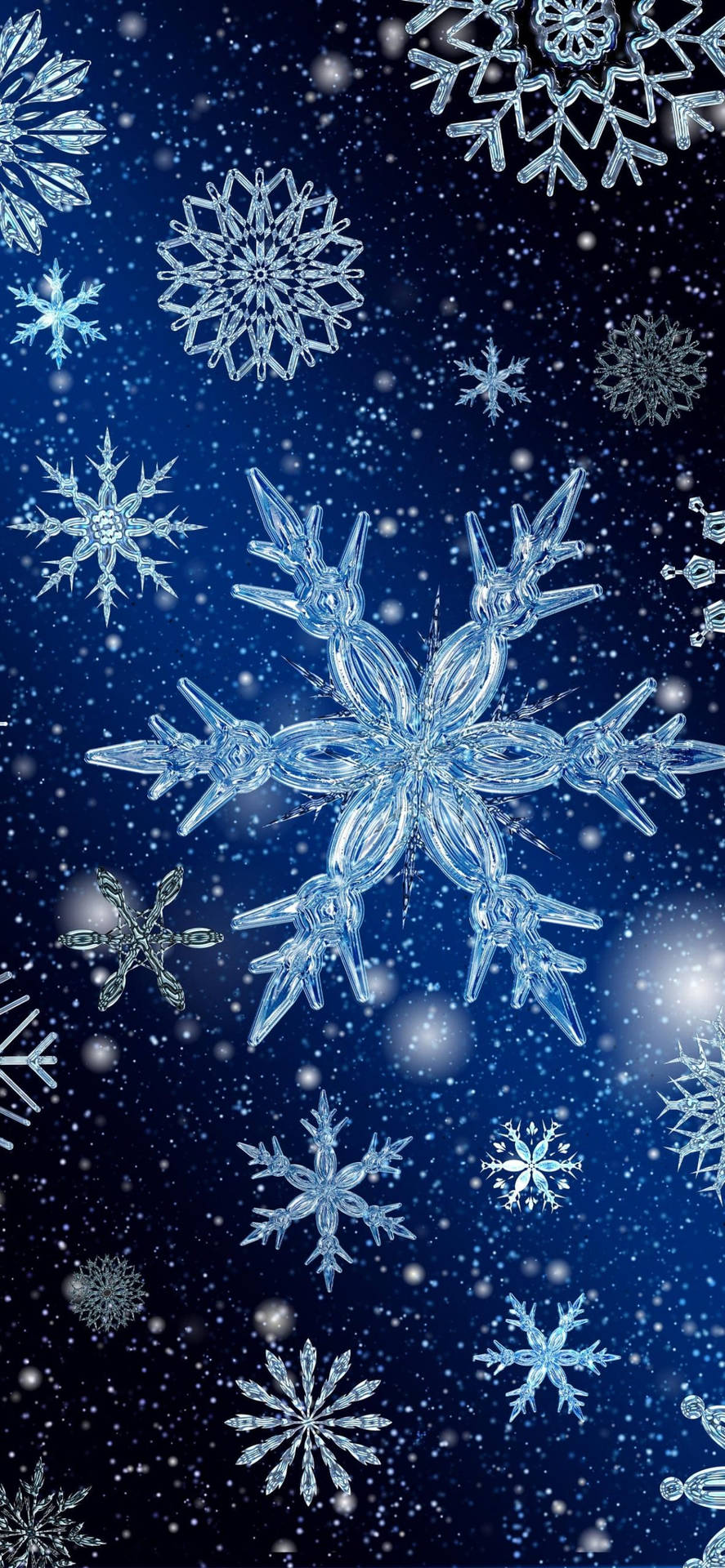 Crystal Snowflakes Winter iPhone Wallpaper