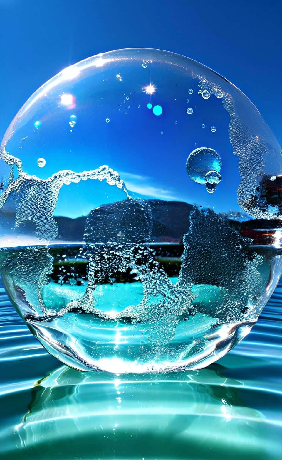 Crystal Sphere Water Dance Wallpaper