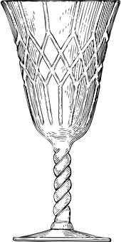 Crystal Wine Glass Drawing PNG