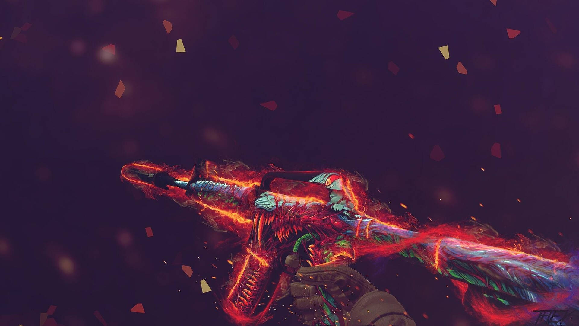Flaming Weapon in CS GO Wallpaper