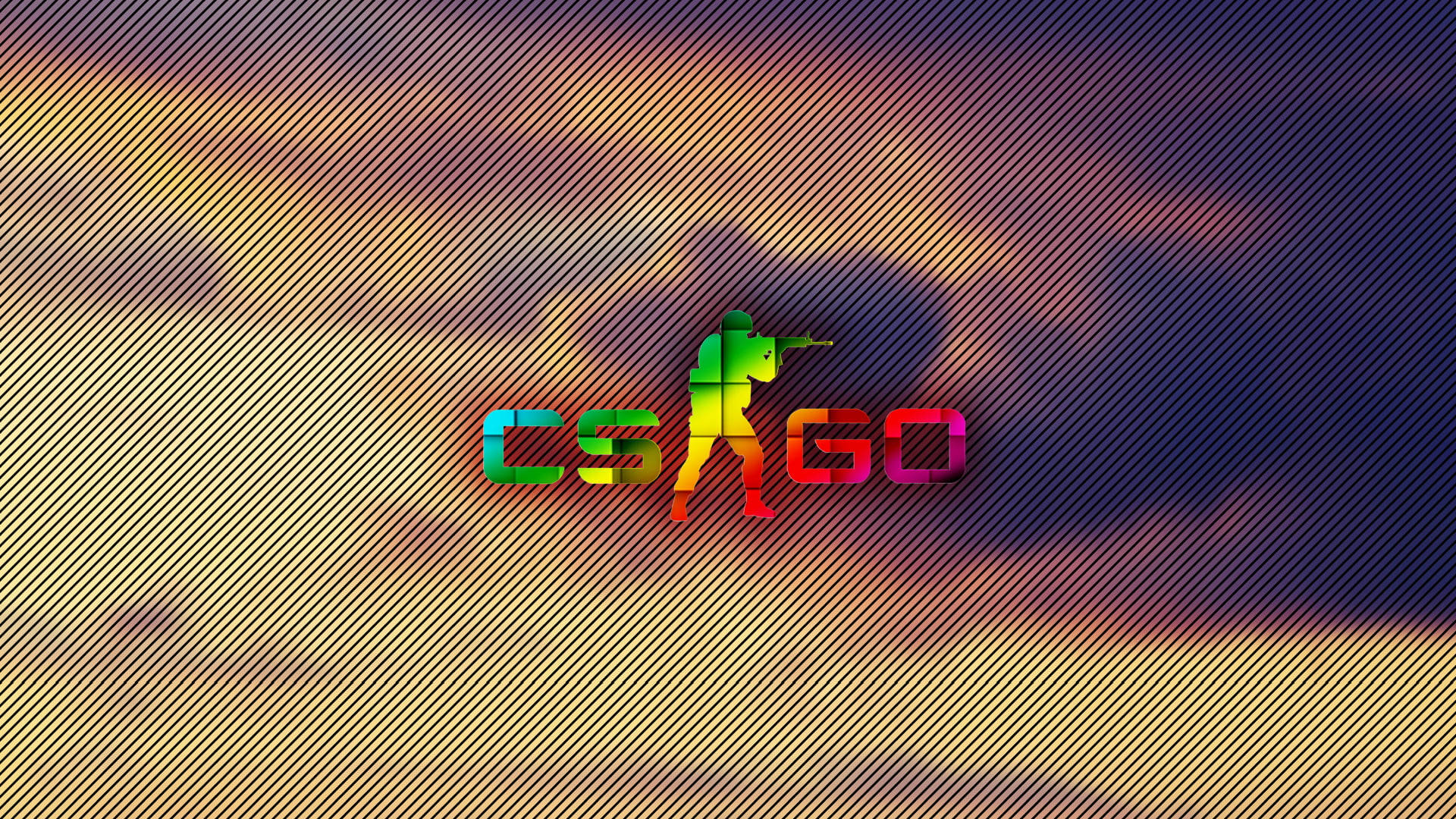 CS GO Logo In Rainbow Design Wallpaper