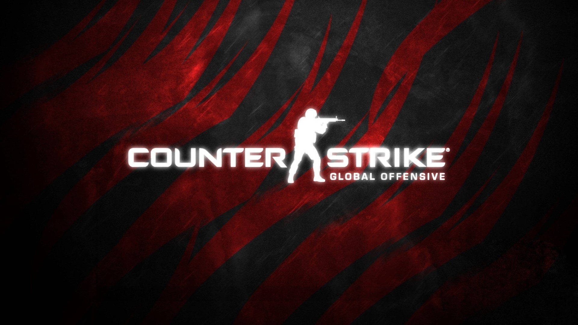 CS GO Logo Røde Striber Wallpaper