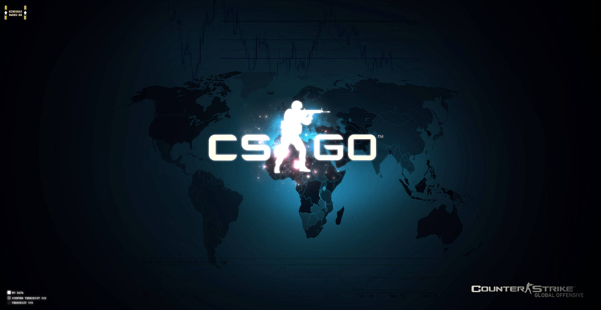 CS GO Logo World Map Wallpaper