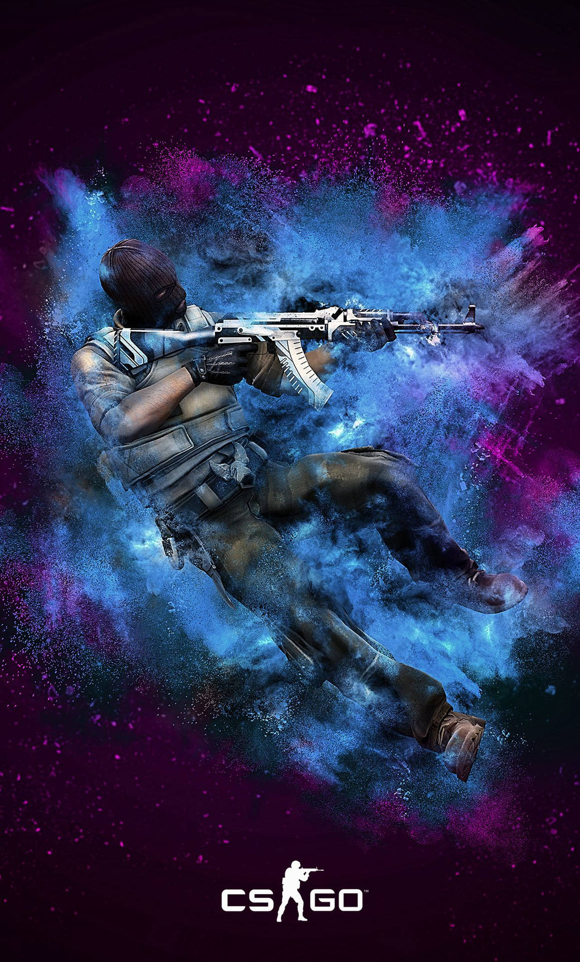 Download Colorful Rifle CS GO iPhone Wallpaper