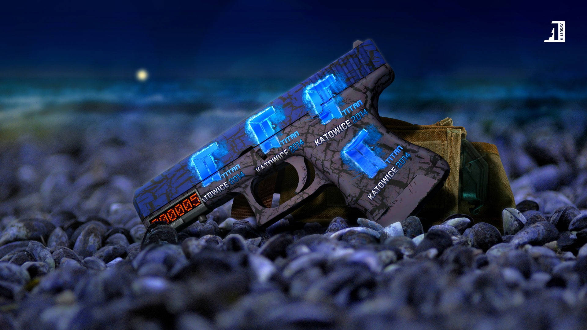 Cs Go-skymningssigt Halo Glock-18 Wallpaper