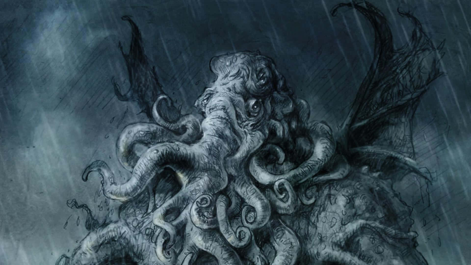 "The fearsome and powerful Cthulhu rising from the depths of the ocean"