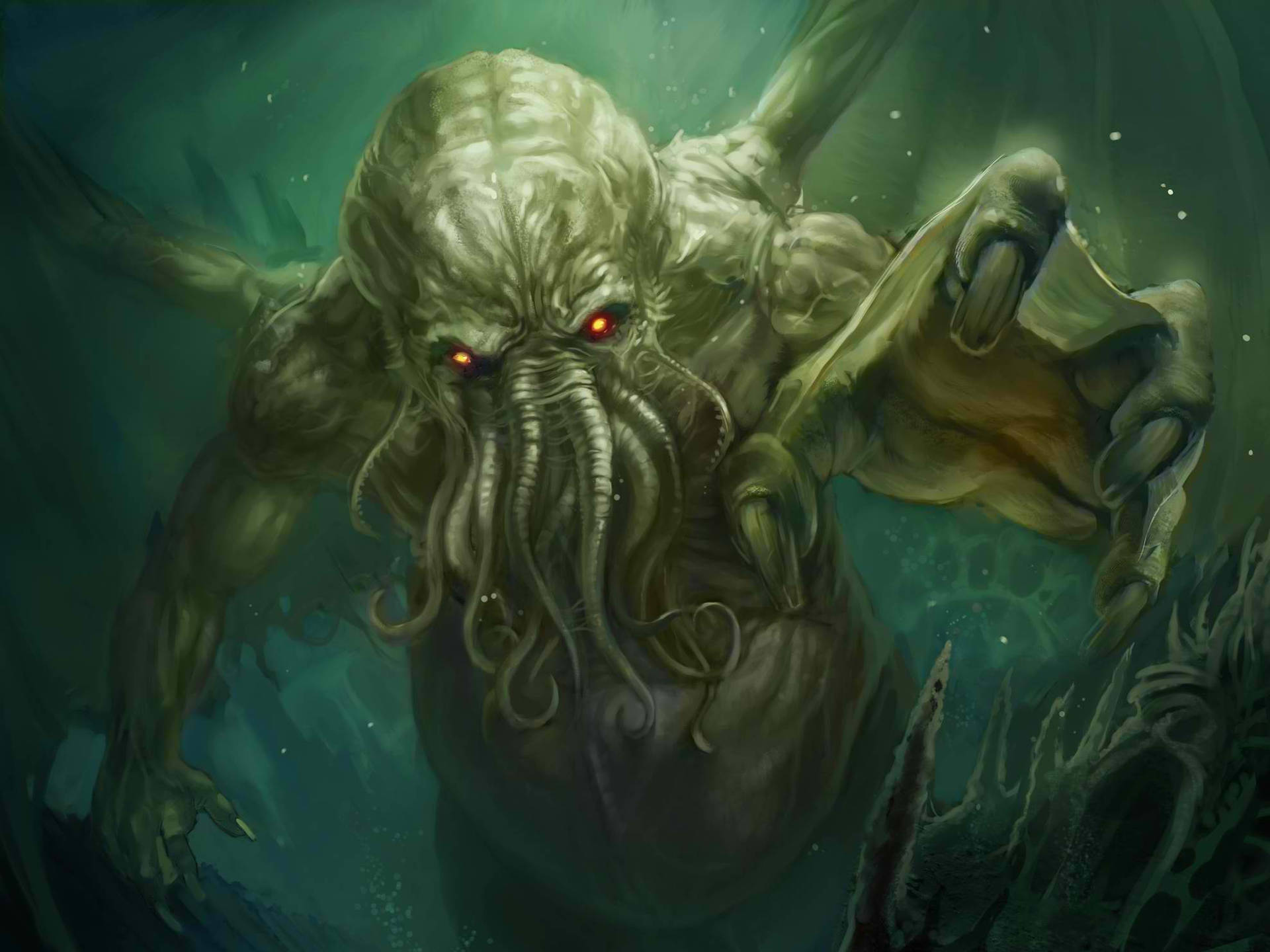 Underwater encounter with Cthulhu Wallpaper