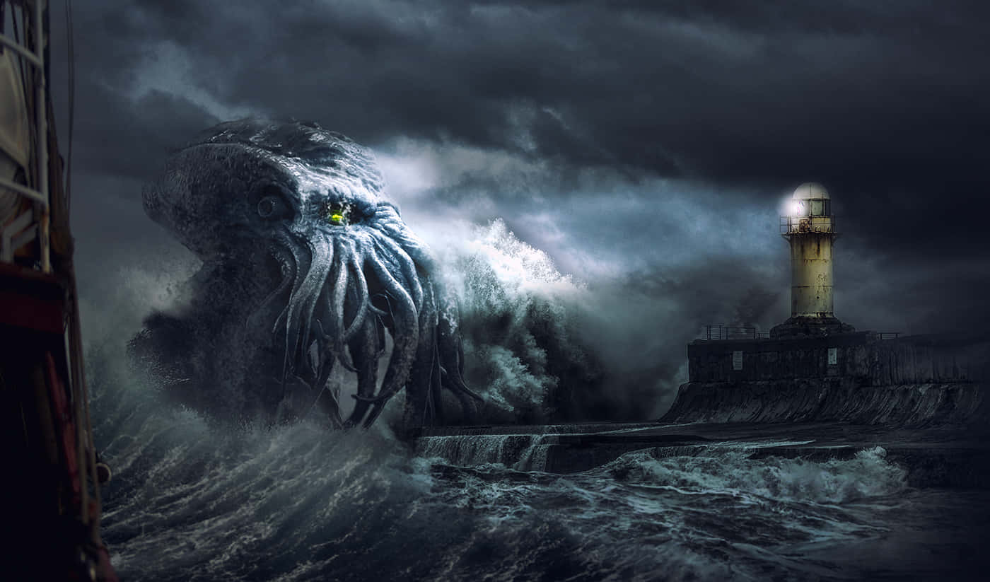 A mystical and ancient god, Cthulhu looms over the ocean, waiting to be awoken.