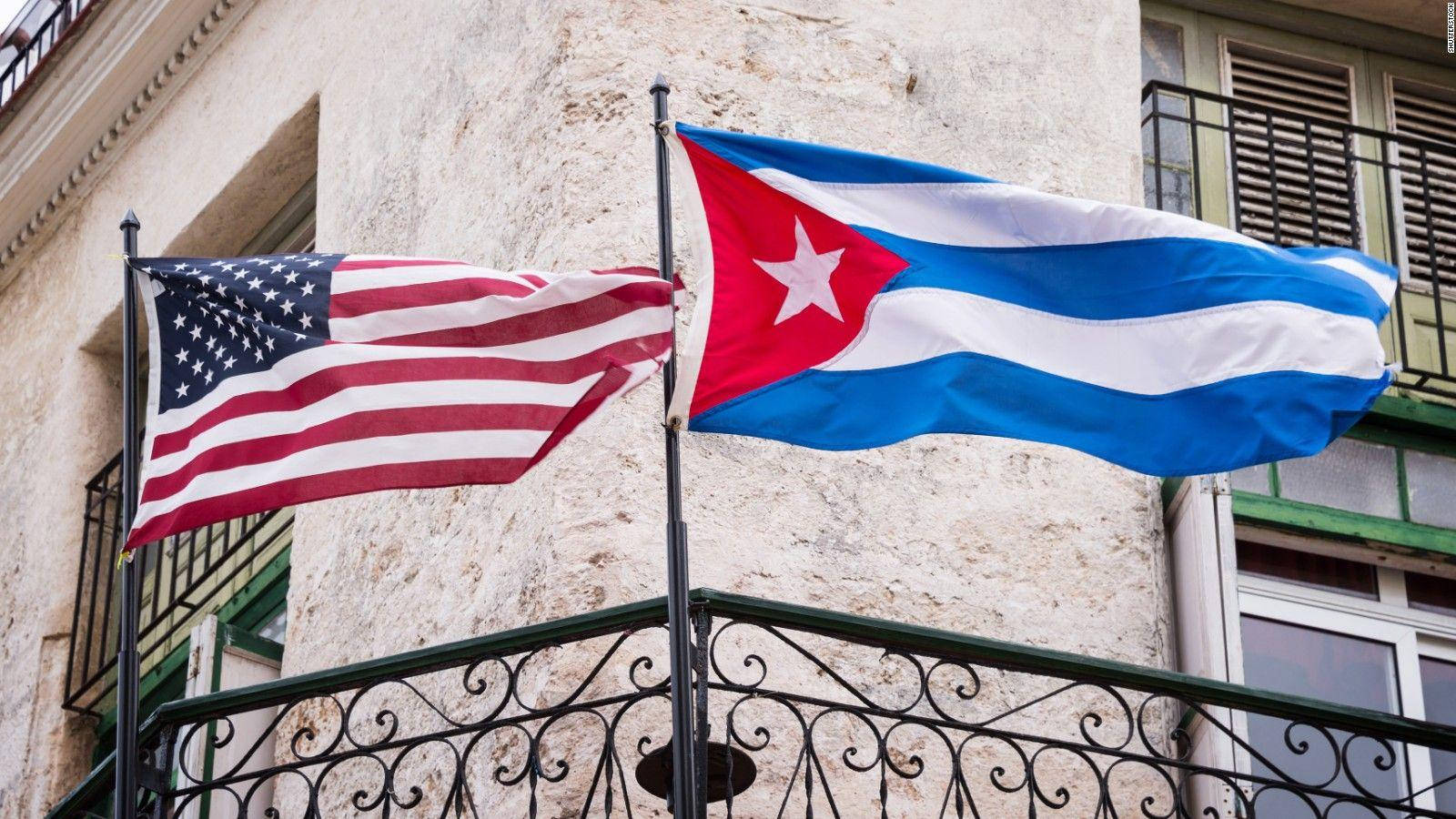 Cuban Flag And Usa Flag