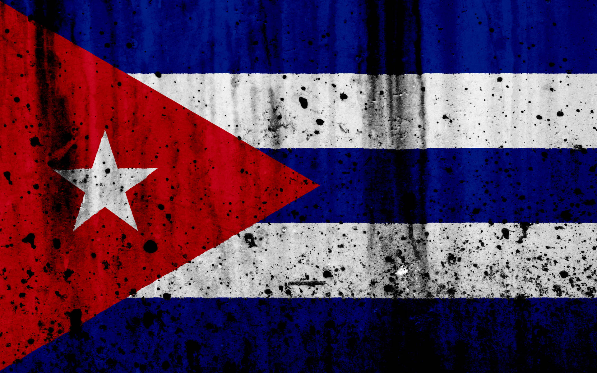 Cuban Flag Black Smudges