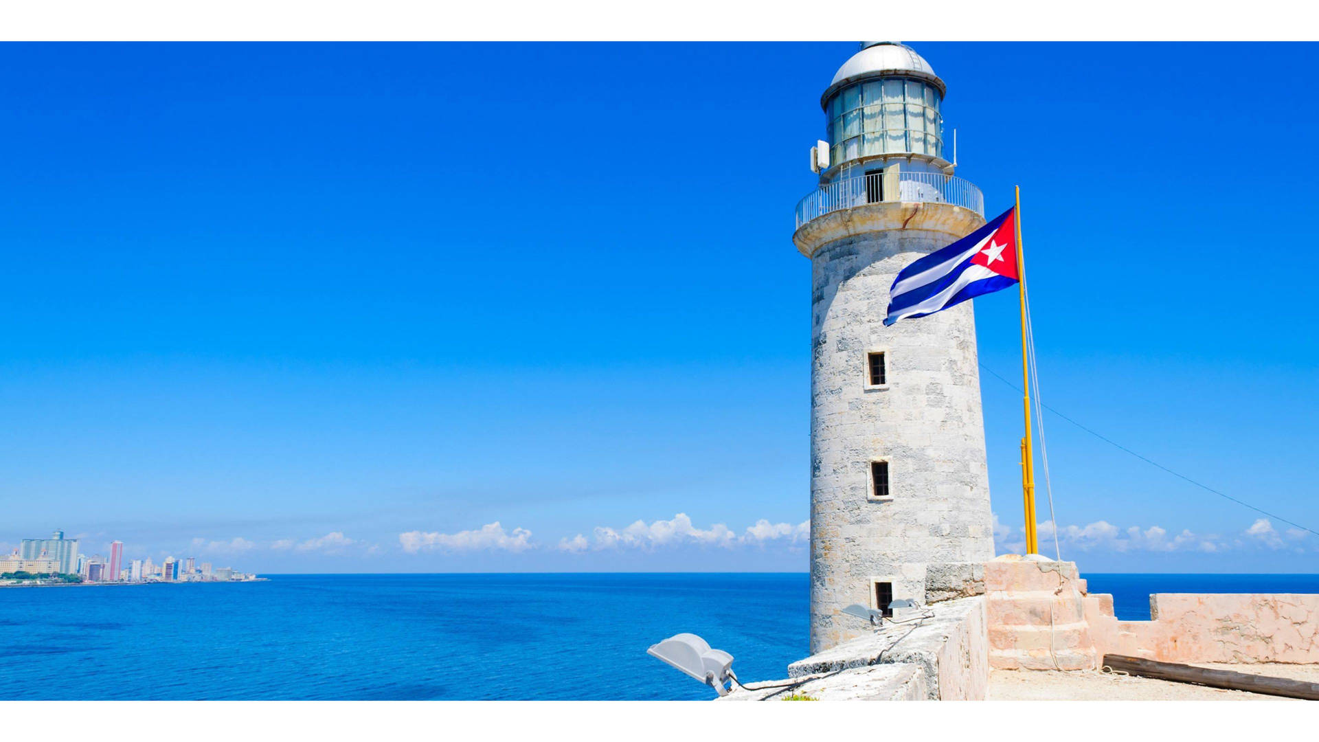Cuban Flag El Morro Fortress Lighthouse