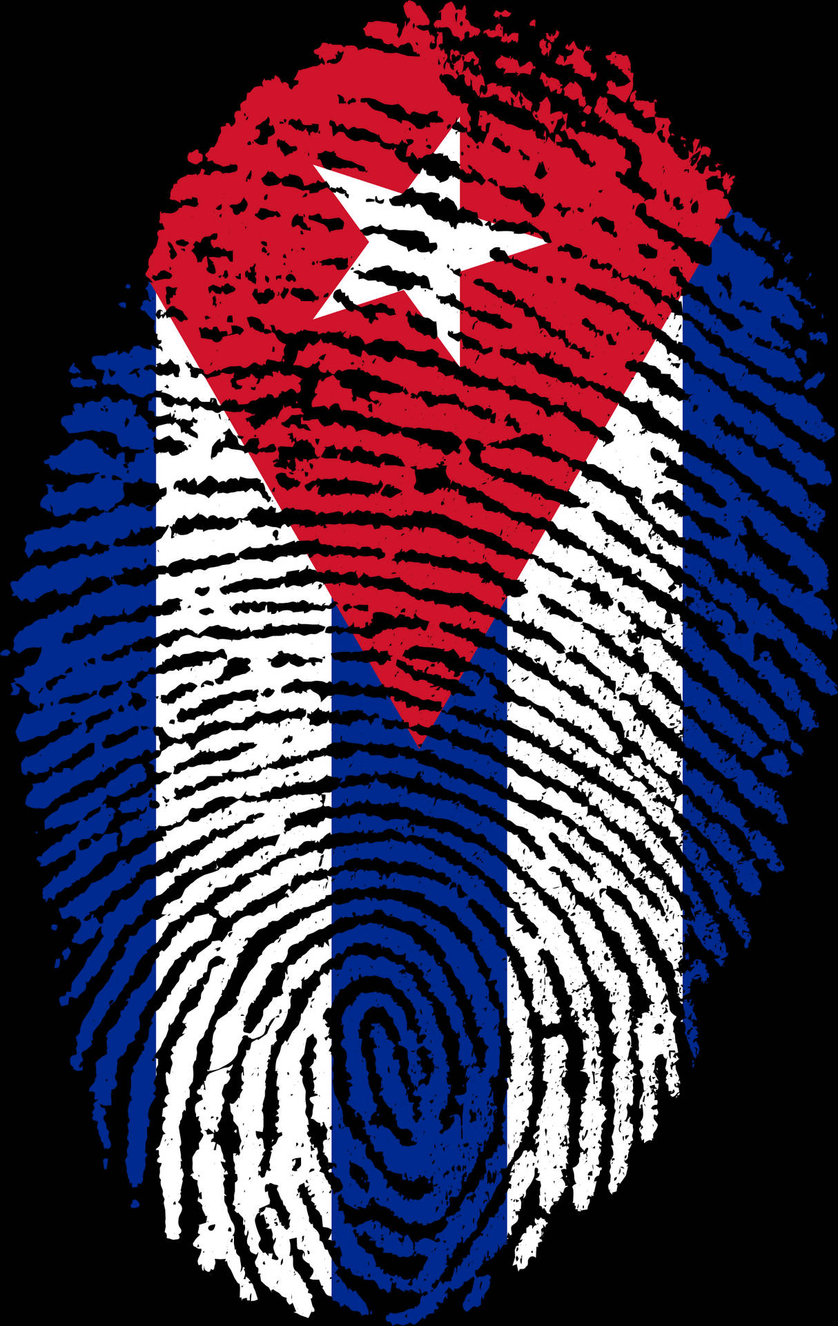 Cuban Flag Finger Print