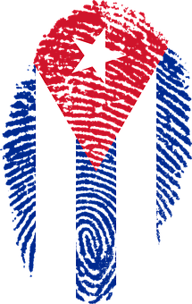 Cuban Flag Fingerprint Art PNG