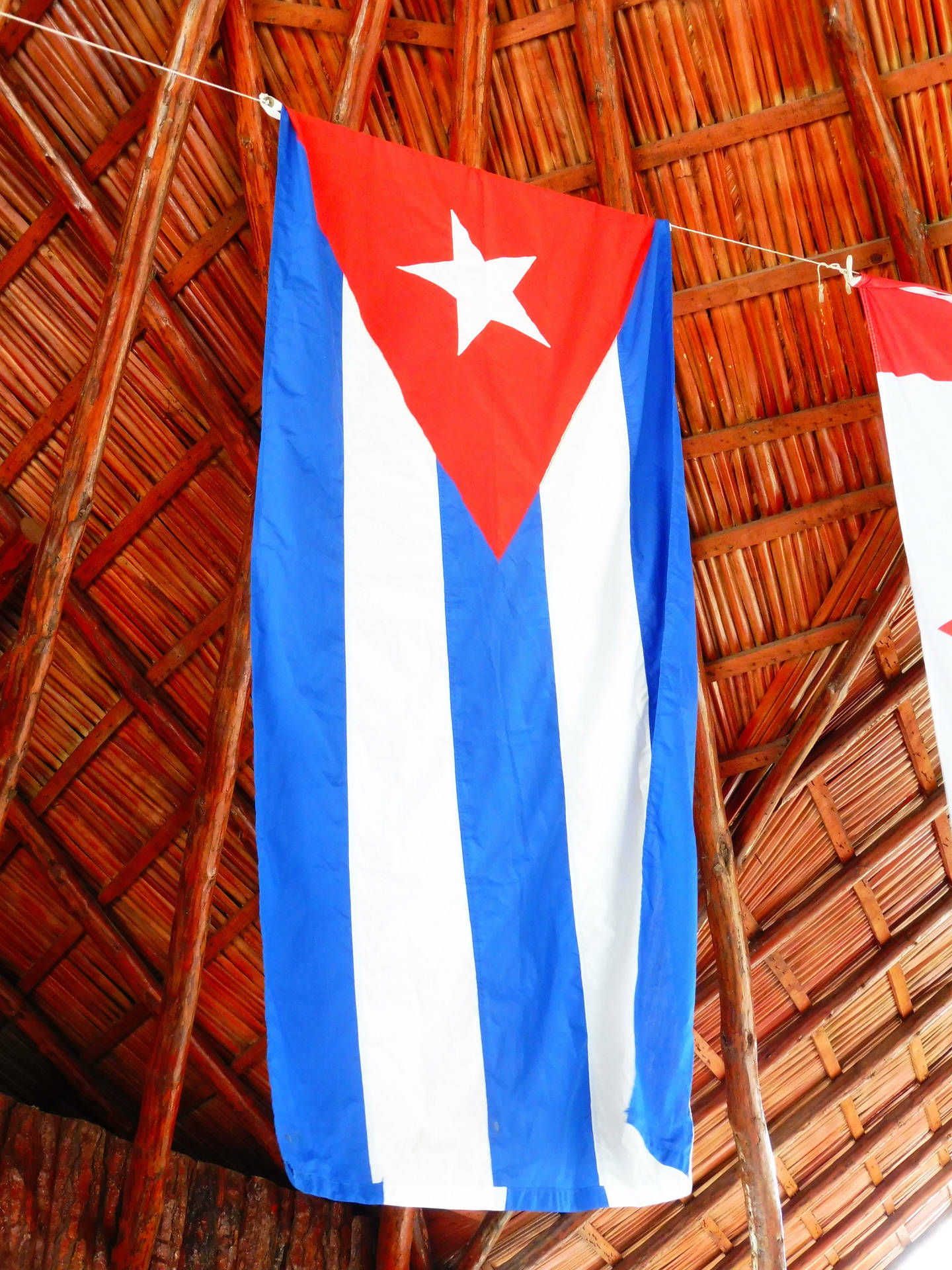 Cuban Flag Nipa Roof