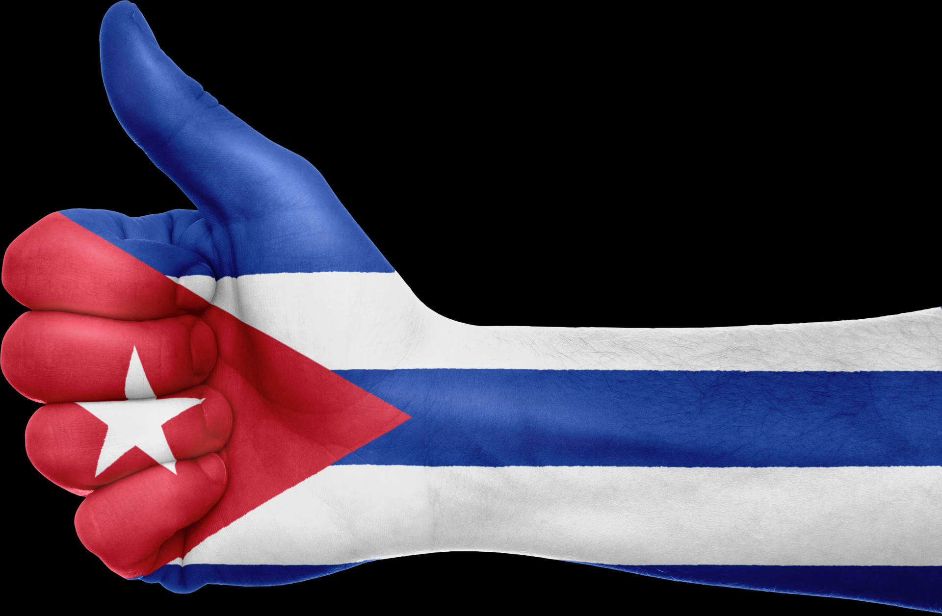 Cuban Flag Thumbs Up Sign