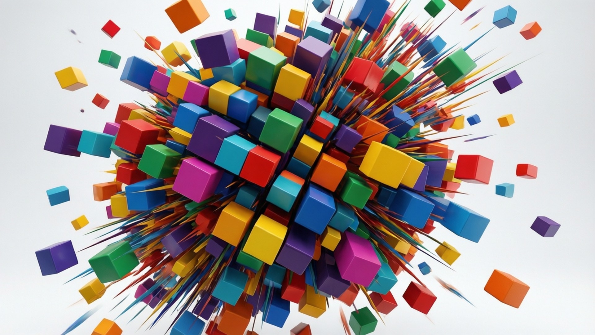 Cube Explosion Papéis de Parede