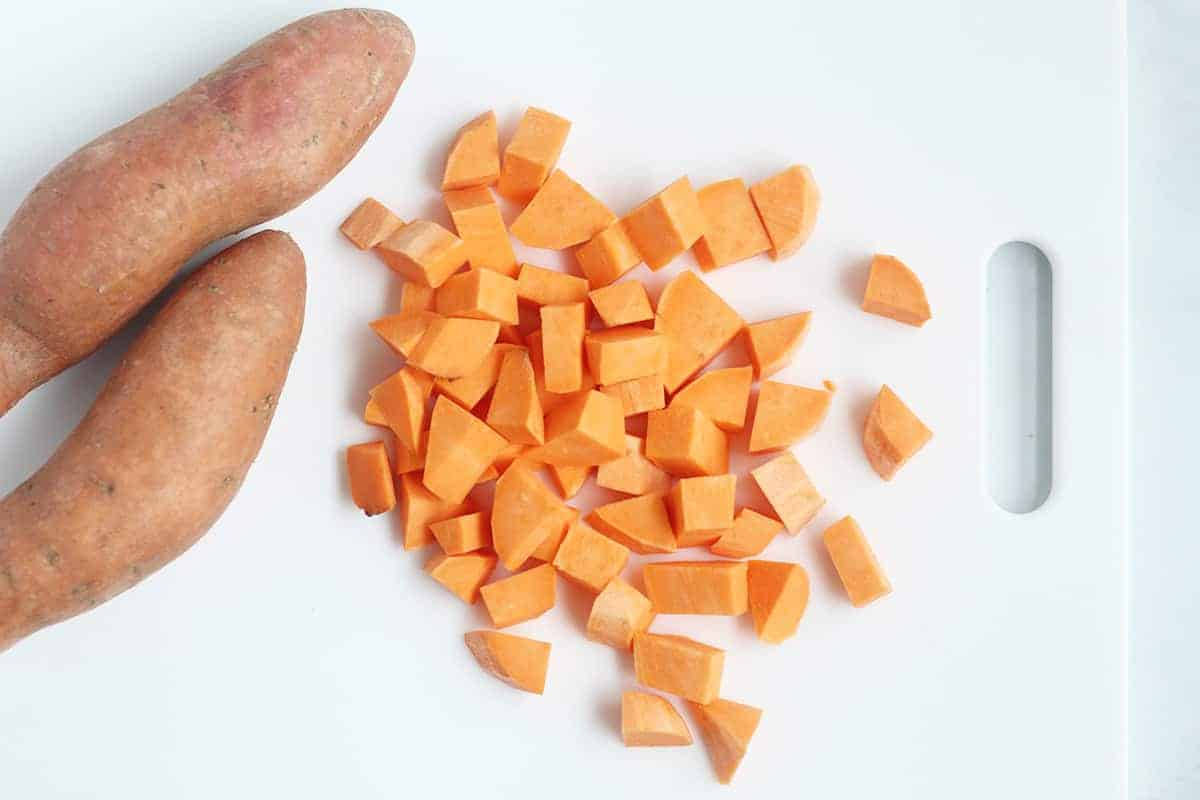Caption: Freshly Diced Sweet Potatoes Wallpaper
