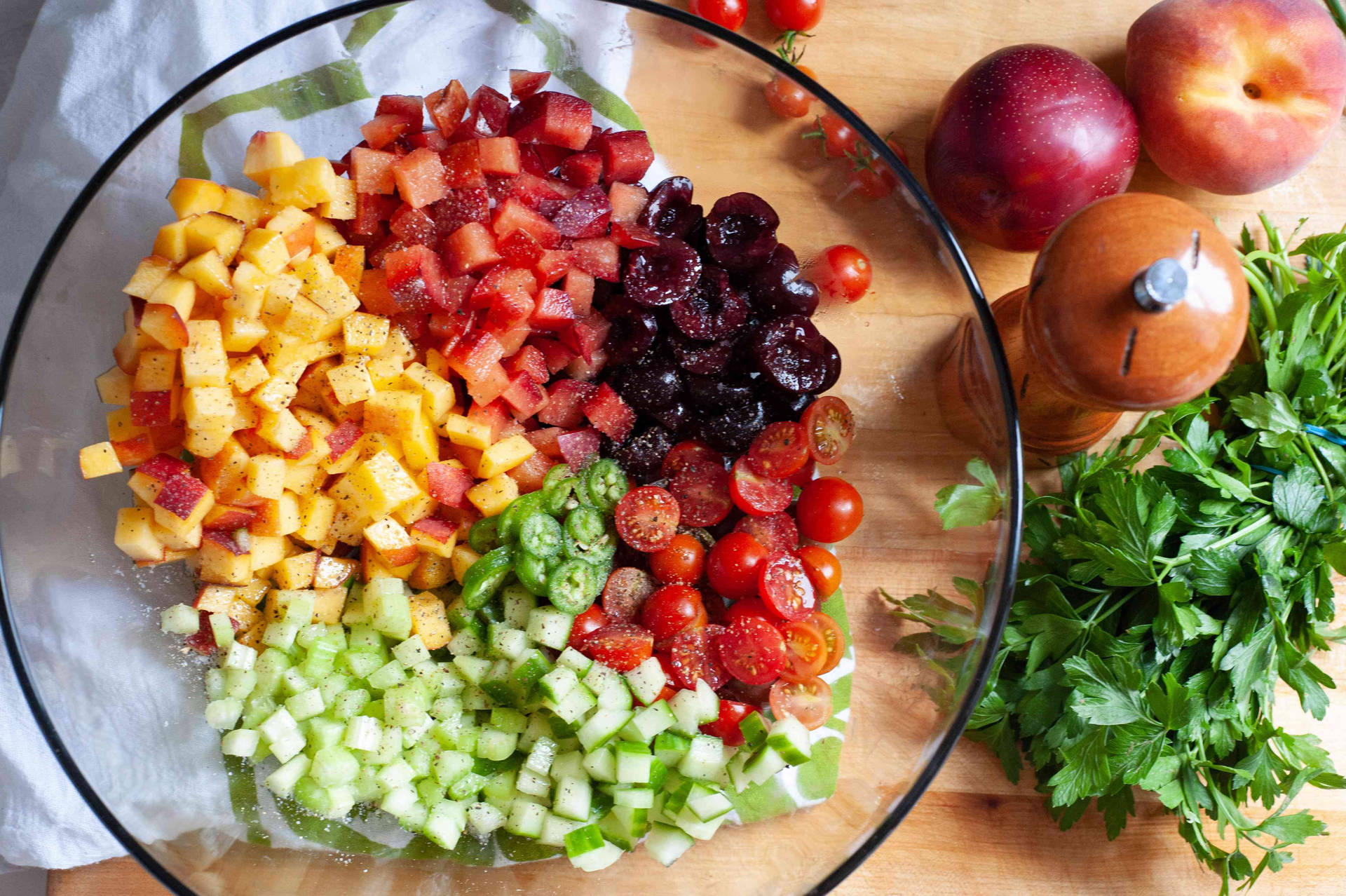 Cubed Fruits And Vegetables Salad