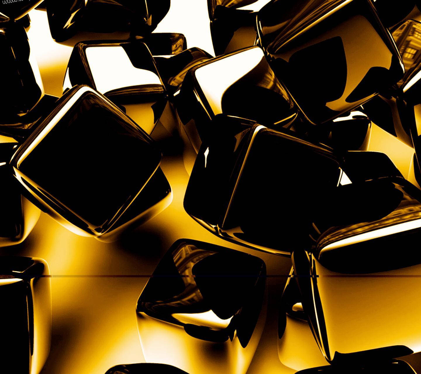 Cubed Gold Background Wallpaper
