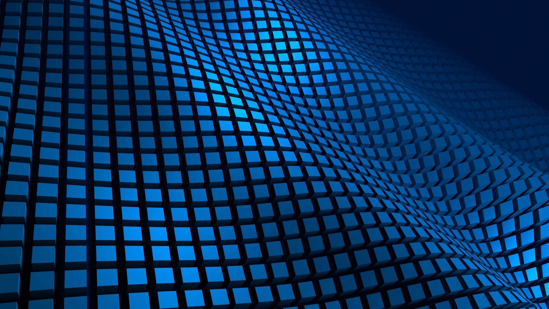 Cubes Forming Blue Checkered Wallpaper