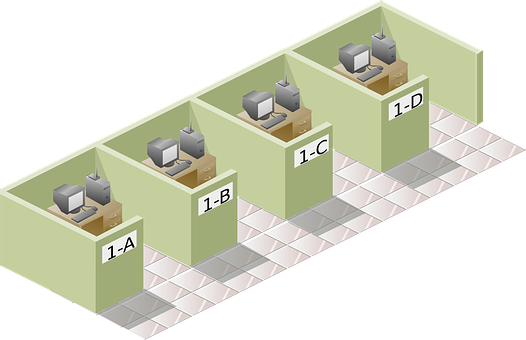 Cubicle Office Layout Illustration PNG