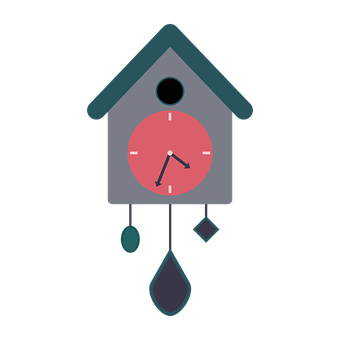 Cuckoo Clock Vector Illustration PNG