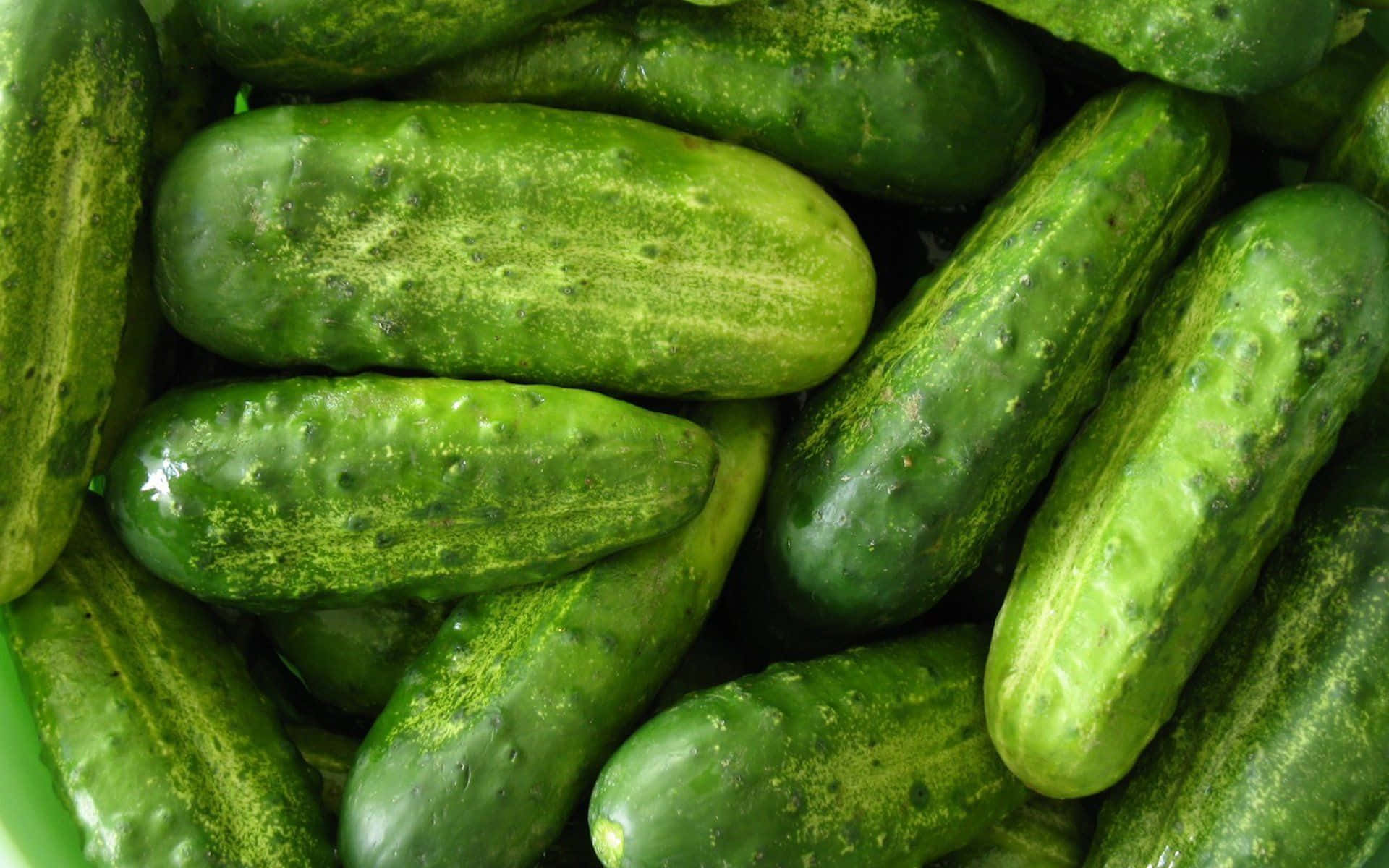 A Bowl Of Green Cucumbers