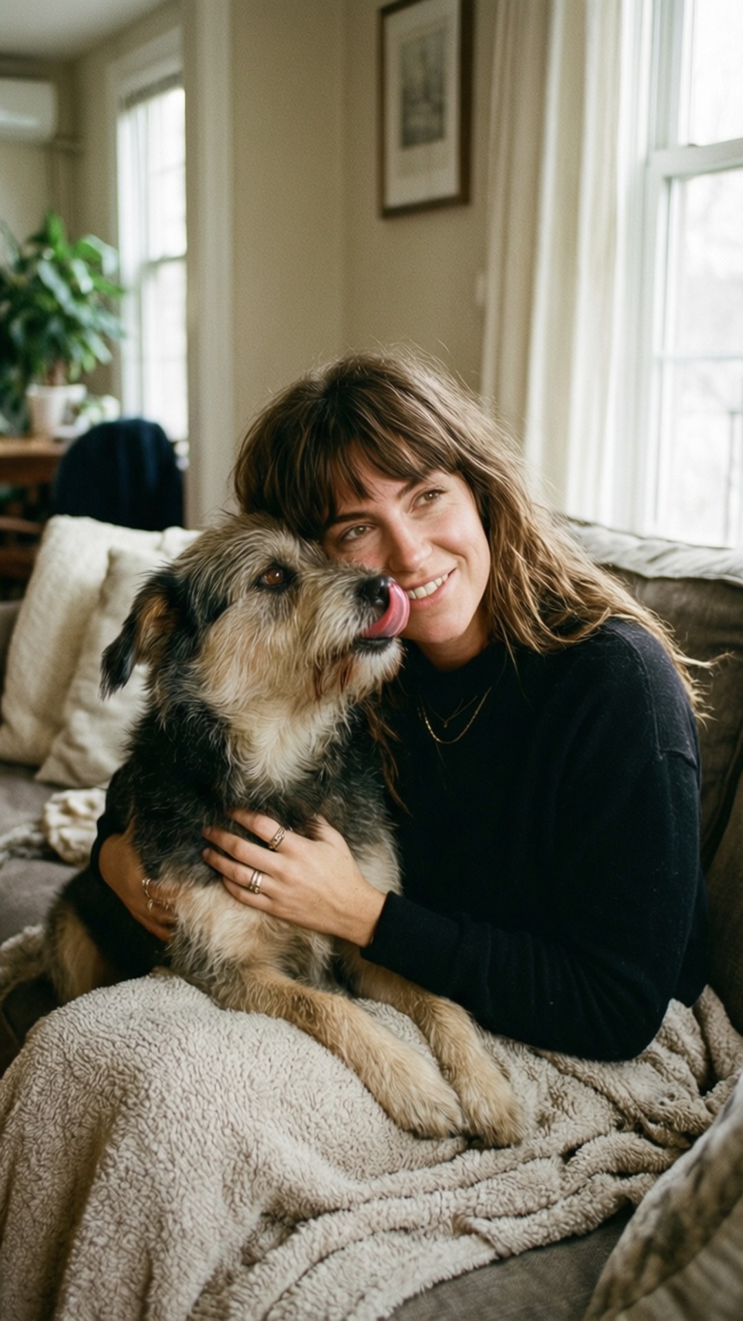 Câlins avec le Chien Fonds d'écran