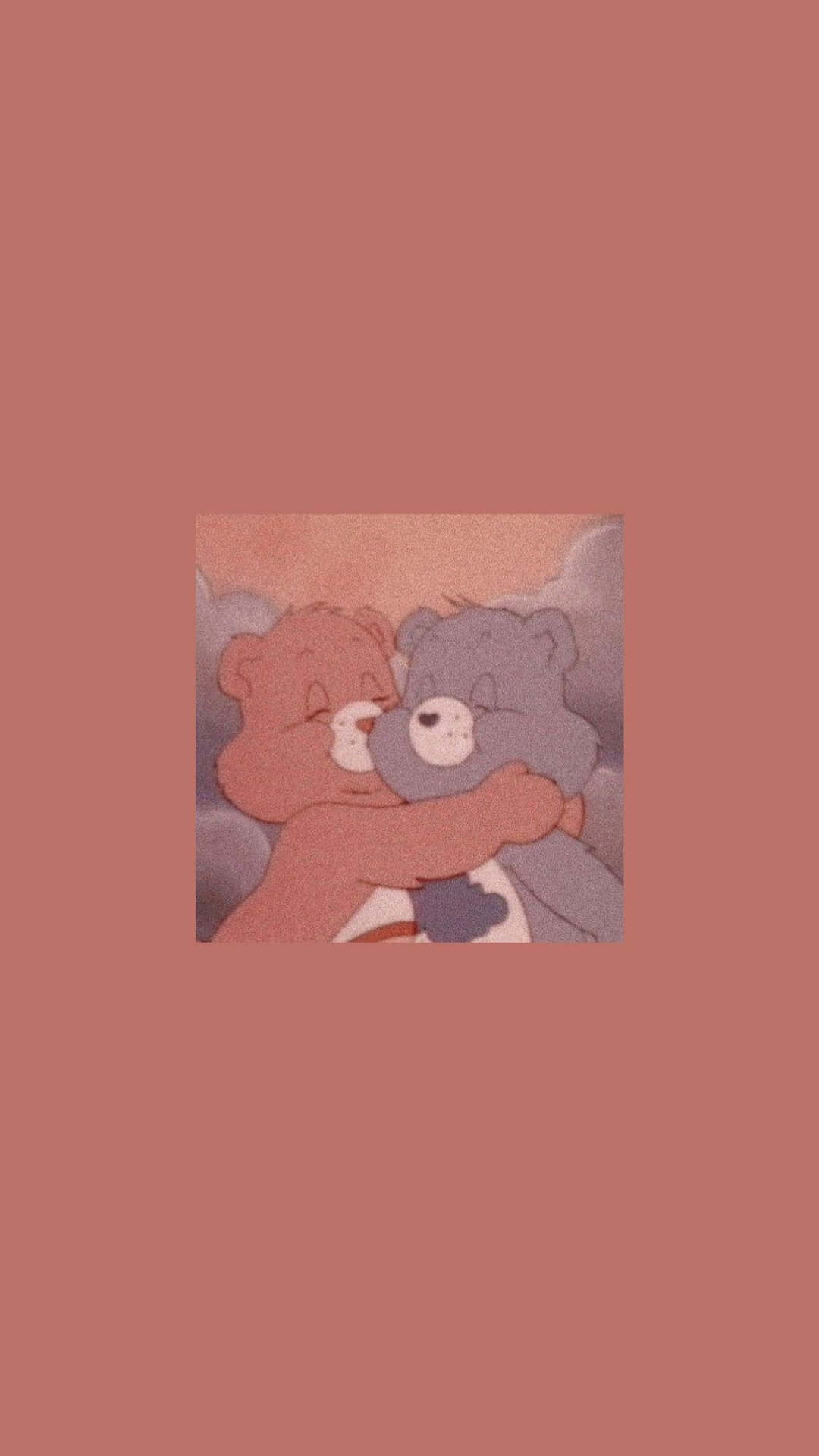 Cuddling Cartoon Bears Aesthetic Wallpaper