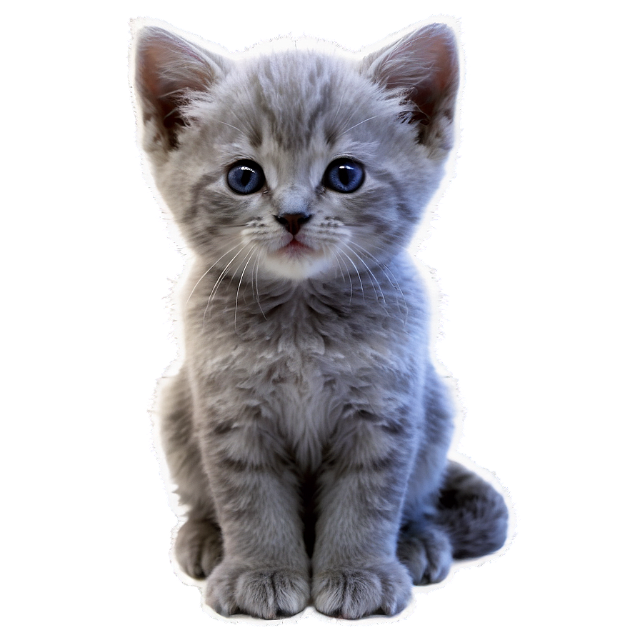 Cuddly Grey Kitten Png Fmv PNG