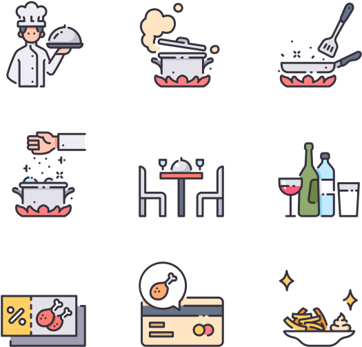 Culinary_ Process_and_ Dining_ Icons_ Set PNG