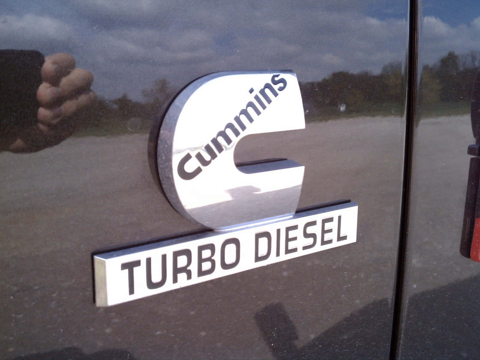 Uncamion Con Un Adesivo Turbo Diesel Sfondo