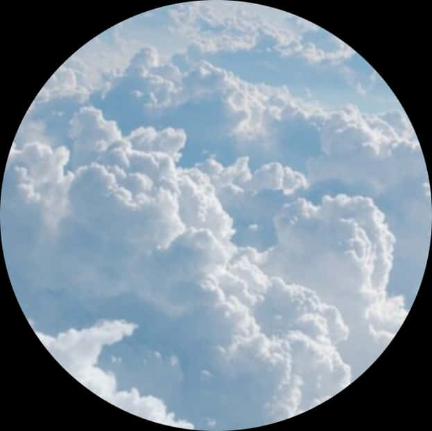 Cumulus Clouds Circle Frame PNG