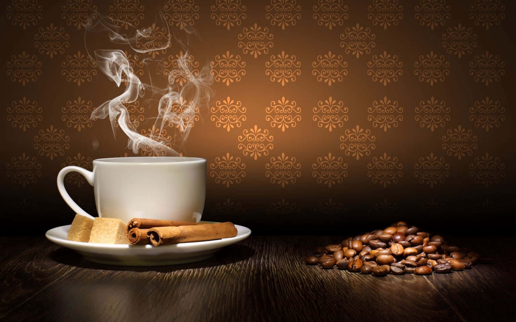 Cup Of Coffee And Cinnamon Wallpaper