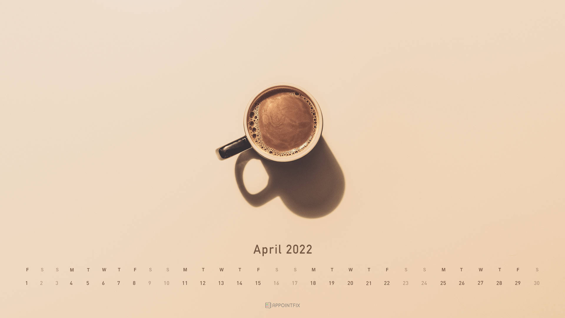 Cup Of Coffee April 2022 Calendar Background