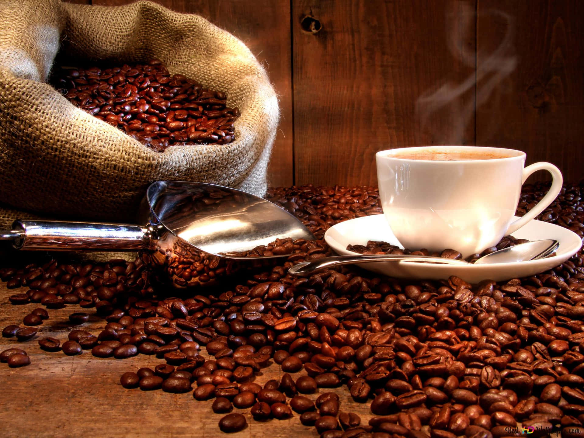 Cup Of Coffee Red Beans Wallpaper