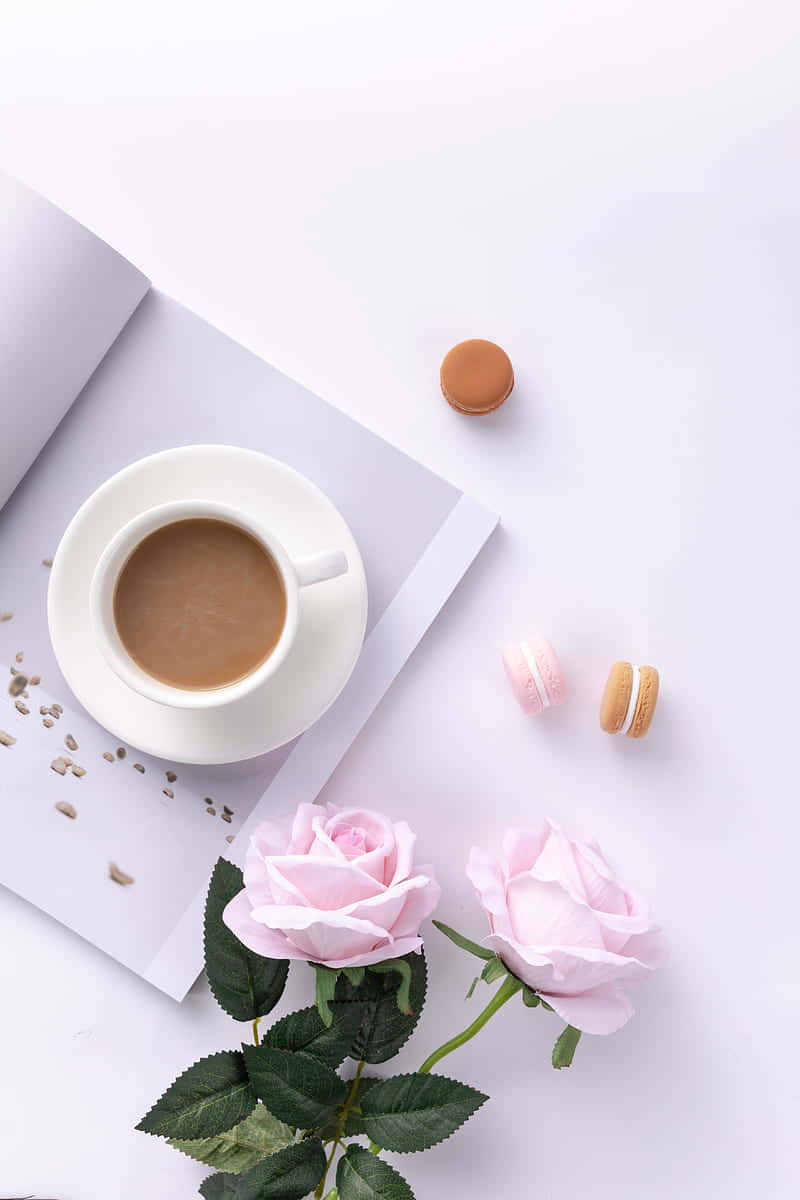 Cup Of Coffee With Flower Wallpaper