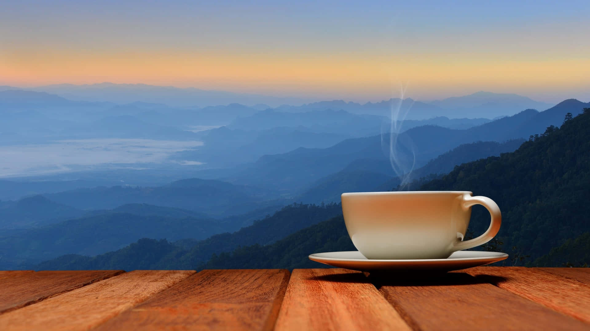 Cup Of Coffee With Nature Wallpaper