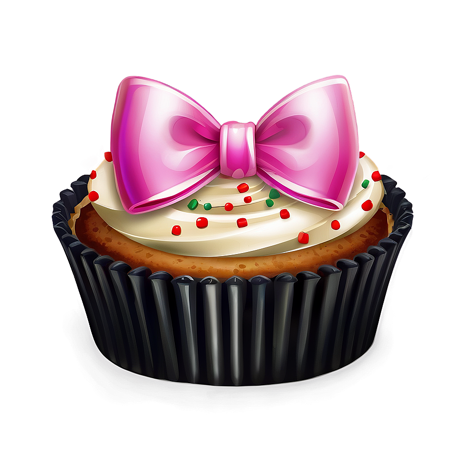 Cupcake With Bow Png 05032024 PNG