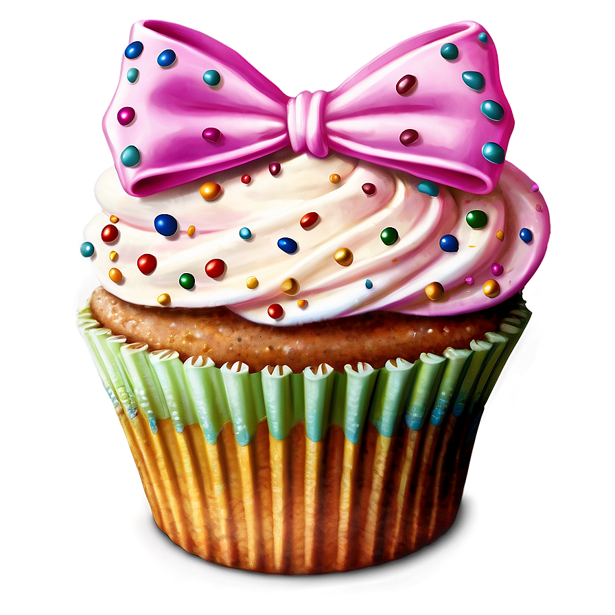 Cupcake With Bow Png Jna79 PNG